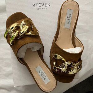 Steven New York Coolidge Curb Chain Heeled Sandal
